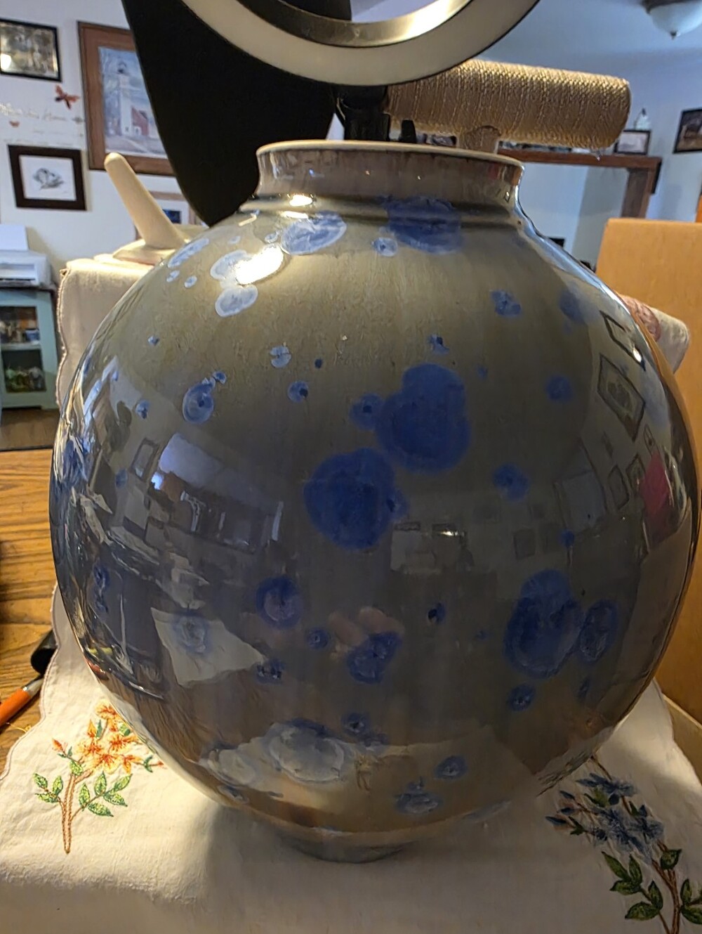 Beautiful Vintage Bill Campbell Pottery Tall Vase From Cambridge Springs, PA